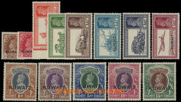 213470 - 1939 SG.36-51, Indian KG VI. 1/2A-15Rs with overprint KUWAIT