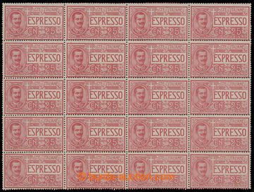 213497 - 1903 Sass.E1, Victor Emmanuel II.  ESPRESSO 25C, VF, block-o