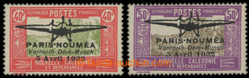 213513 - 1932 SG.183-184, PARIS - NOUMEA, overprint 40C, 50C; very fi