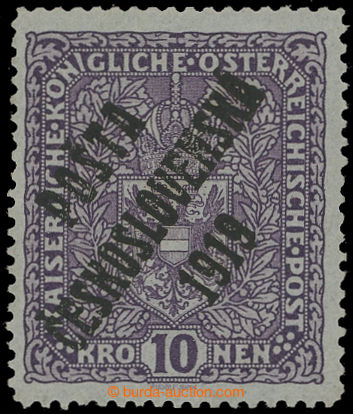 213538 -  Pof.51I, Coat of arms 10K light violet, overprint type I.; 