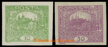 213544 -  Pof.6+13N, 10h green and 30h light violet; hinged, exp. Vrb