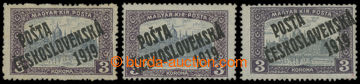 213548 -  Pof.116, 3 Koruna violet / grey, comp. 3 pcs of, I. - type 