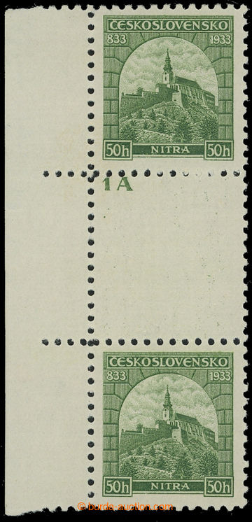 213550 - 1933 Pof.273Ms(2), Nitra 50h zelená, svislé krajové 2-zn.