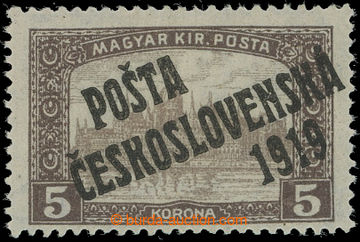 213561 -  Pof.117, 5 Koruna brown, overprint type II.; hinged, exp. b