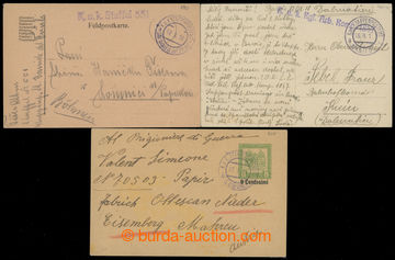 213677 - 1918 ITALY  3 cards with postmarks Etappenpostamt from Italy
