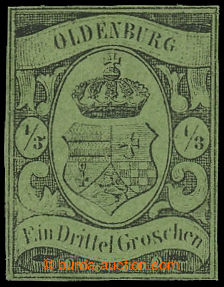 213725 - 1859 Mi.5, Coat of arms black / green, close but full margin
