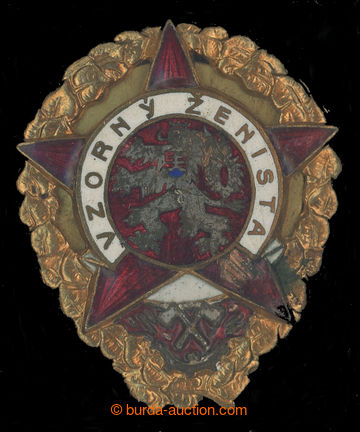 213759 - 1948- čestný odznak Vzorný ženista, č. 08477, Zukov Pra