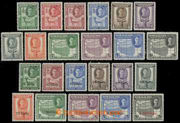 213765 - 1942-1951 SG.105-116, 125-135, George VI., 2 sets 1/2A-5Rp a
