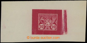 213842 - 1920 PLATE PROOF  refused design/sketch stamp. 20h with moti