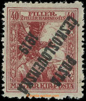 213902 -  Pof.98Pp, 40+2f red, INVERTED overprint, IV. type; hinged, 