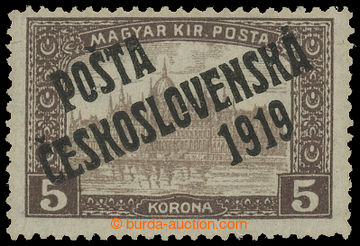 213912 -  Pof.117, 5 Koruna brown, overprint type I.; hinged, exp. by