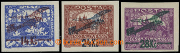 213934 -  Pof.L1-3, I. provisional air mail stmp., complete imperfora