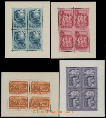 214071 - 1947-1949 4 miniature sheets: Mi.999, 30f orange-brown, Mi.1
