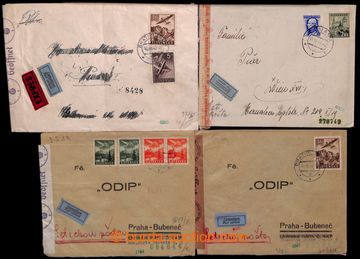 214176 - 1940-1943 comp. 6 pcs of letters and 1x postcard sent to Boh