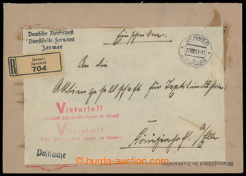214207 - 1941 black straight line postmark Postal Agency Deutsche Rei