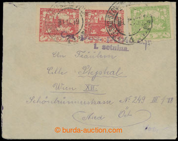 214227 - 1919 letter franked with. Hradcany-issue stamp. and sent via
