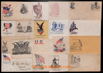 214268 - 1860-1865 selection of 19 PATRIOTIC COVERS; rare Whitemore (