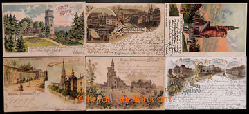 214300 - 1897-1900 ČECHY LITOGRAFIE  sestava 19ks lito pohlednic, mj
