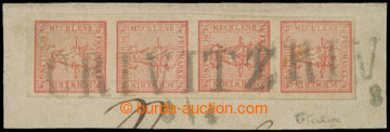 214305 - 1856 Mi.1 Coat of arms 4/4 Sh in vertical strip-of-4, on cut