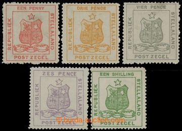 214316 - 1884 SG.1-5, Coat of arms 1P-1Sh, print de Villiers, Cape To