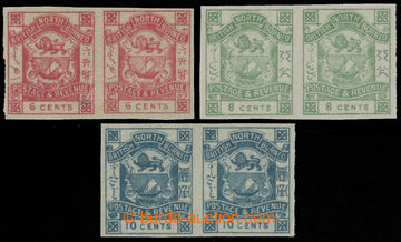 214317 - 1888-1892 SG.42, 43a, 44, Znak 6C - 10C NEZOUBKOVANÉ 2-pás