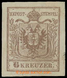 214318 - 1850 Ferch.4MIII, Coat of arms 6 Kreuzer brown type III on m