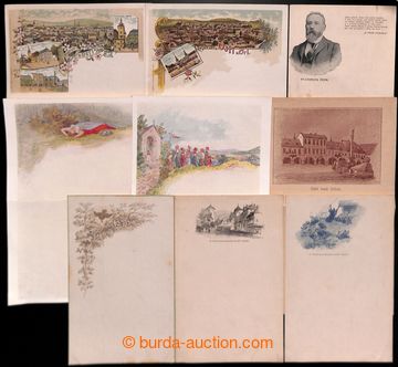 214344 - 1900 ZDOBENÉ NOTEPAPERS  comp. of 9 various decorated lette