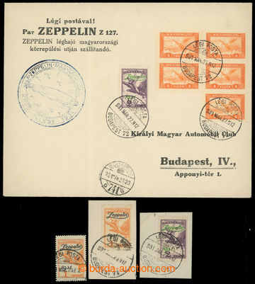 214524 - 1931 Mi.478-479, Airmail Zeppelin 1931 1P and 2P on cut-squa