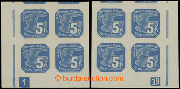 214556 - 1939 Pof.NV2, 5h modrá (I. vydání), levý a pravý dolní