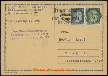 214593 - 1942 GHETTO LITZMANNSTADT  předtištěný lístek s reklamn