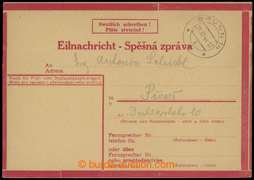 214606 - 1944 stationery Express Card No.1/ type II., used from Brno 