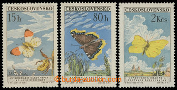 214637 - 1961 comp. 3 pcs of interest from issue Butterflies, 1x Pof.