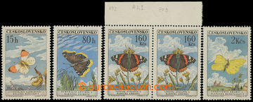 214640 - 1961 comp. 4 pcs of interest from issue Butterflies, Pof.121