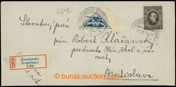 214737 - 1941 Reg letter to vlasních by hand, franked with. postage 