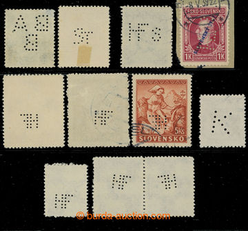 214752 - 1939-1943 sestava 11ks zn. s perfinem z toho 1x na výstři�