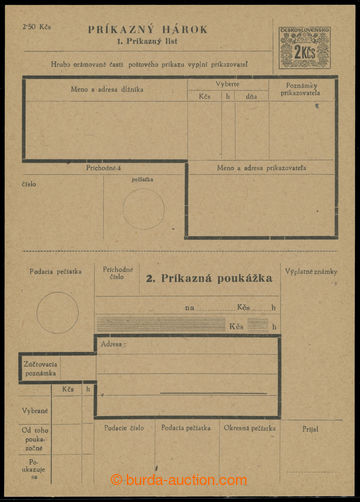 214821 - 1945 CPA3A, Číslice v ornamentu, slovenský text; bezvadn