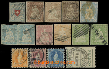 214854 - 1851-1910 SELECTION of 15 stamps, i.a. Rayon 5Rp Mi.9II, sit