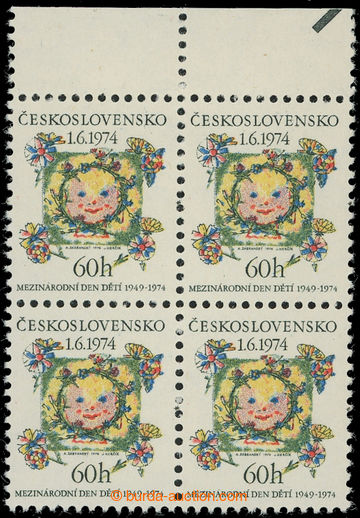 214918 - 1974 Pof.2090xa, Children's Day 60h, block of four with uppe