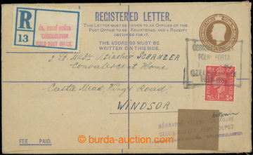 214951 - 1942 Reg letter sent to Czechosl. soldier, framed pmk FP CZE