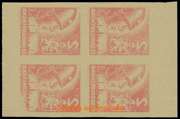 215004 -  Pof.354 production flaw, 2 Koruna red, block of four (pos. 