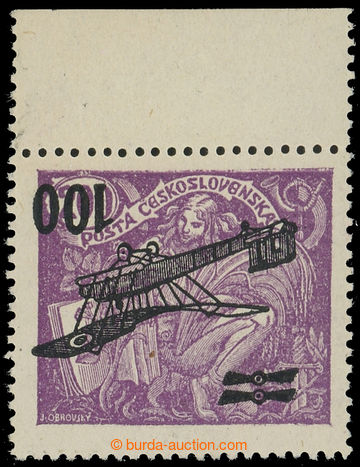 215401 -  Pof.L5 Pp, II. provisional air mail stmp. 100/200h violet w