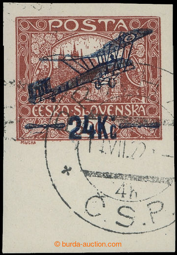 215438 -  Pof.L2 IIr, I. provisional air mail stmp. 24Kč/500h brown 