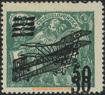 215453 -  Pof.L4 double overprint, II. provisional air mail stmp. 50/