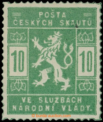 215610 - 1908 PLATE PROOF  values 10h, in/at green color; label, exp.