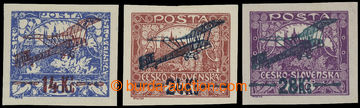 215621 -  Pof.L1-L3, I. provisional air mail stmp., complete set of, 