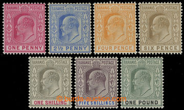 215655 - 1902-1907 SG.62-70, Edward VII. 1P - £1, complete set of 7 