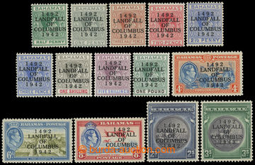 215675 - 1942 SG.162-175a, George VI. ½P - £1, overprint 1492 LANDF