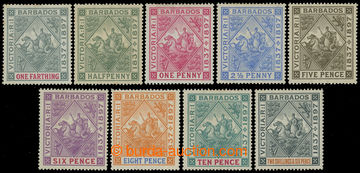 215689 - 1897-1898 SG.116-124, Jubilee ¼ P - 2/6Sh, complete set, wm