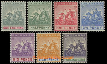 215690 - 1905 SG.135-144, Seal ¼P - 2/6Sh, complete set of 7 stamps,