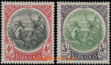 215697 - 1918-1920 SG.199-200, Seal 4d black / red and 3Sh green / da